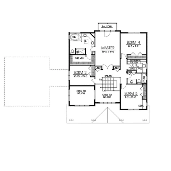 Craftsman House Plan Second Floor - Corvallis Craftsman Home 015D-0209 - Search House Plans and More