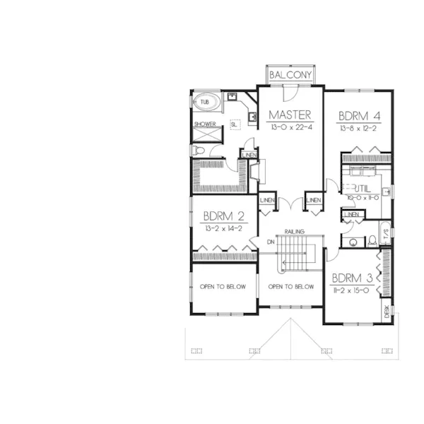 Bungalow House Plan Second Floor - Lavina Manor Craftsman Home 015S-0001 - Shop House Plans and More