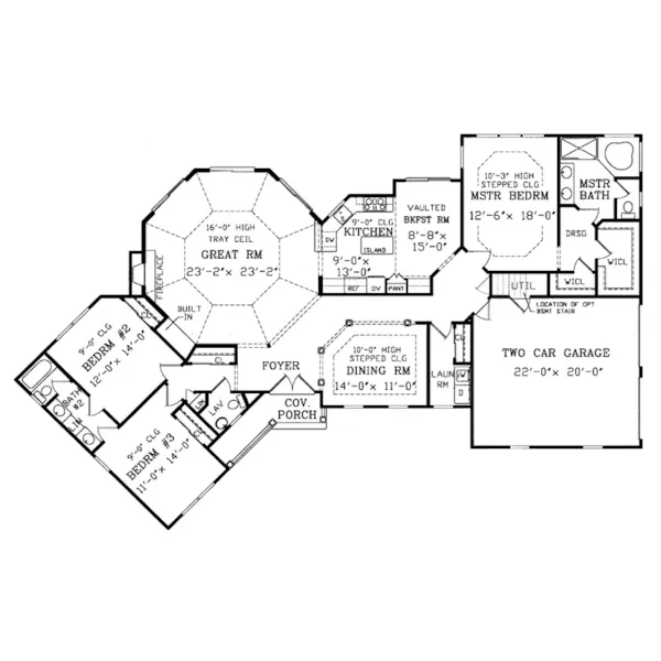 Victorian House Plan First Floor - Birney Ranch Home 016D-0002 - Search House Plans and More