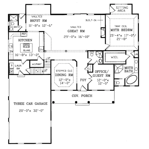 Luxury House Plan First Floor - Forder Pointe Country Home 016D-0004 - Search House Plans and More