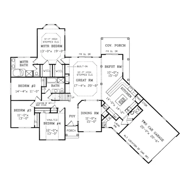 Country House Plan First Floor - Dovercliff Traditional Home 016D-0005 - Search House Plans and More