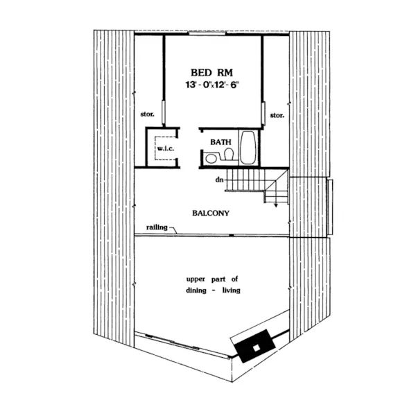 Waterfront House Plan Second Floor - Pineland A-Frame Home 016D-0009 - Shop House Plans and More