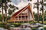 Modern House Plan Front Image - Pineland A-Frame Home 016D-0009 - Shop House Plans and More