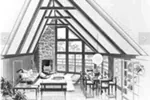 Modern House Plan Great Room Photo 01 - Pineland A-Frame Home 016D-0009 - Shop House Plans and More