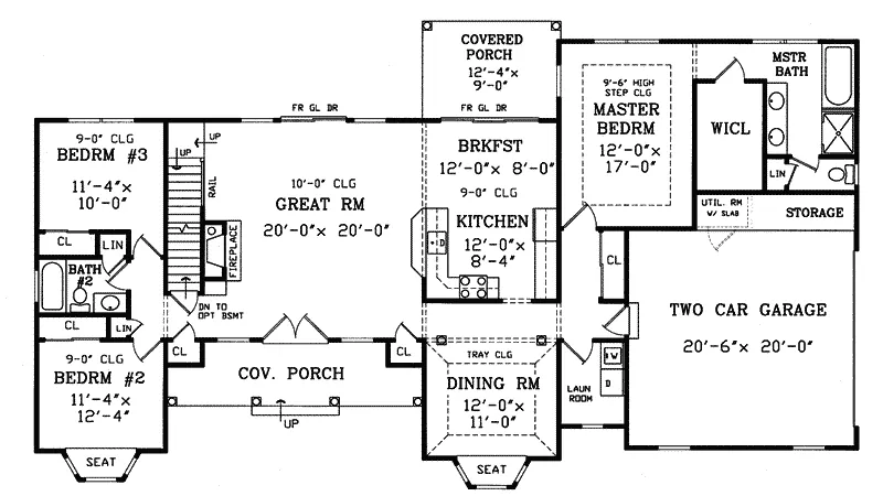 Southern House Plan First Floor - Trailridge Country Home 016D-0011 - Shop House Plans and More