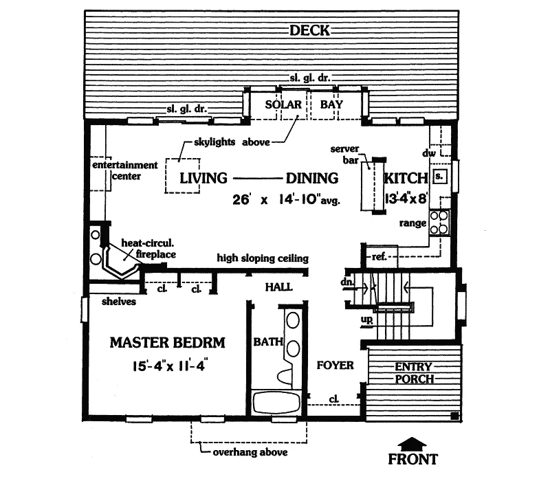 Vacation House Plan First Floor - Meadowvale Cabin Home 016D-0013 - Shop House Plans and More
