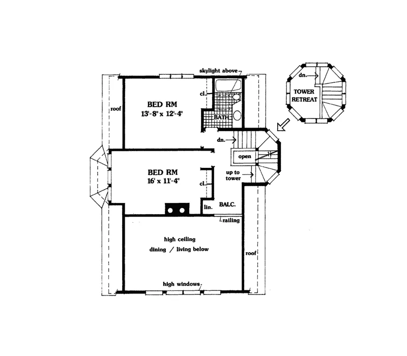 Vacation House Plan Second Floor - McIntyre Country Farmhouse 016D-0014 - Shop House Plans and More