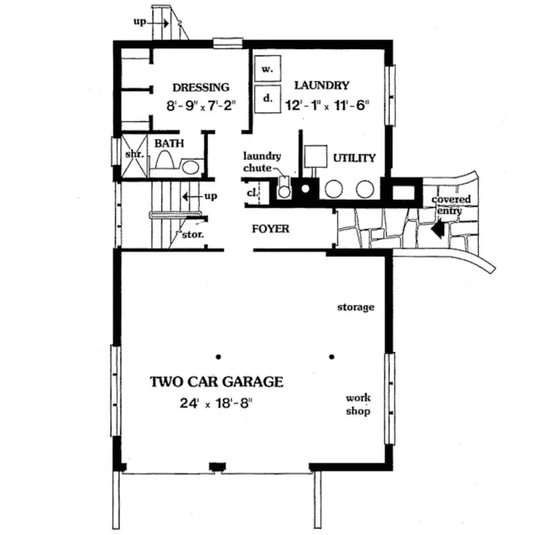 Rustic House Plan Lower Level Floor - Vista Way Contemporary Home 016D-0017 - Shop House Plans and More