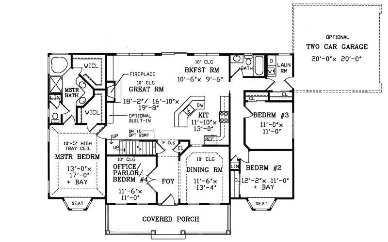 Traditional House Plan First Floor - Westcliffe Way Country Home 016D-0020 - Shop House Plans and More