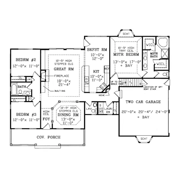 Country House Plan First Floor - Laclede Ferry Country Home 016D-0021 - Shop House Plans and More