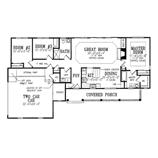 Southern House Plan First Floor - Elmsberry Ranch Farmhouse 016D-0027 - Search House Plans and More