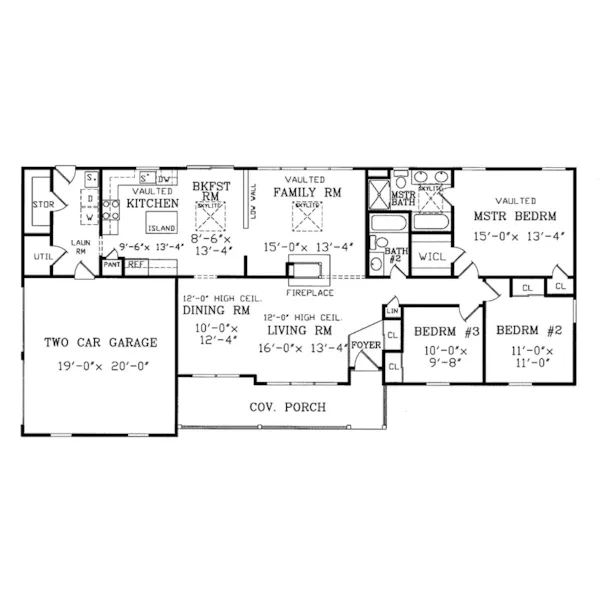 Southern House Plan First Floor - Ravenport Country Home 016D-0028 - Shop House Plans and More