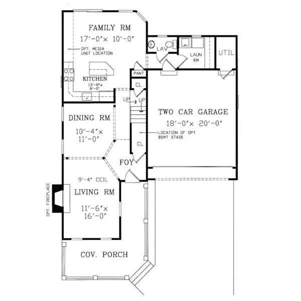 Traditional House Plan First Floor - Plymouth Traditional Home 016D-0029 - Shop House Plans and More