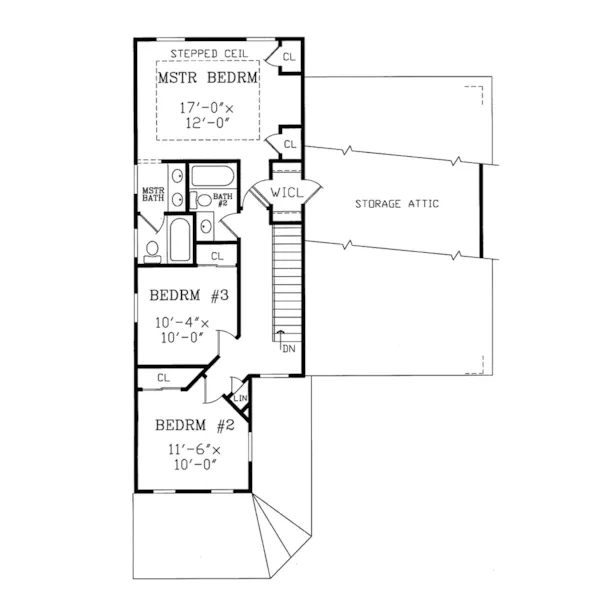 Traditional House Plan Second Floor - Plymouth Traditional Home 016D-0029 - Shop House Plans and More