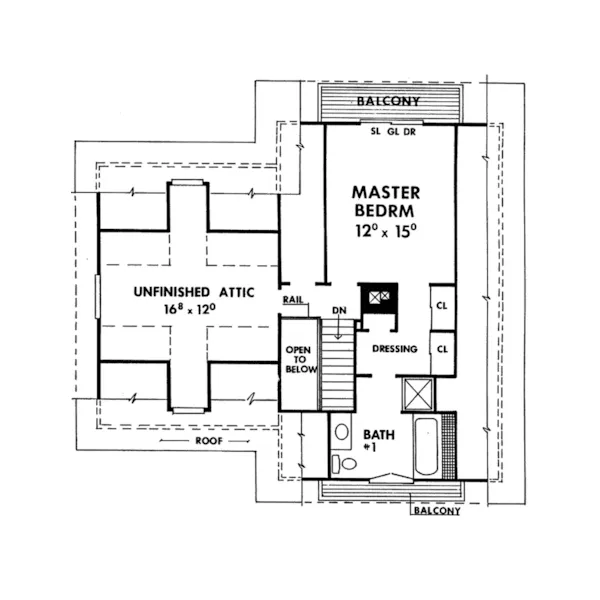 Mountain House Plan Second Floor - Treetop Alpine Mountain Home 016D-0033 - Shop House Plans and More