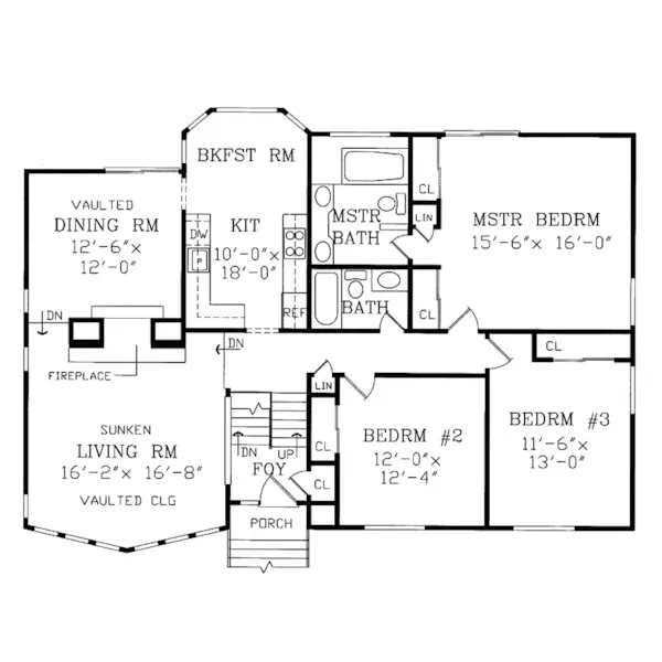 Waterfront House Plan First Floor - Trailbrook Rustic A-Frame Home 016D-0035 - Shop House Plans and More