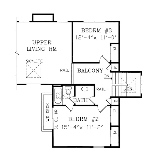 Vacation House Plan Second Floor - Timberpeak Mountain Home 016D-0036 - Shop House Plans and More