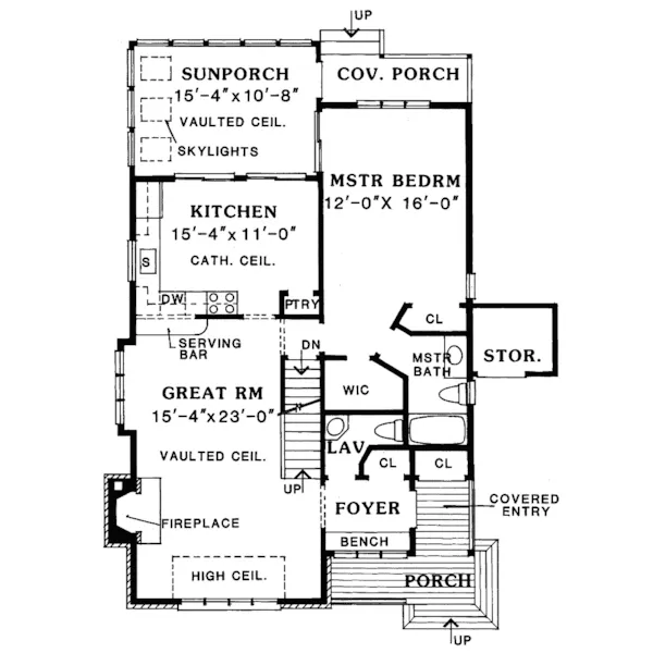 Cabin & Cottage House Plan First Floor - Valleyford Rustic Modern Home 016D-0042 - Shop House Plans and More