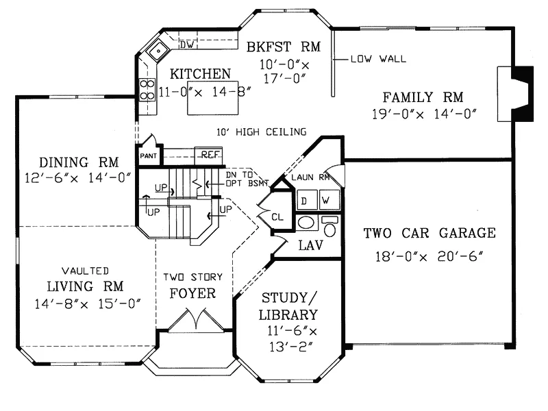 Contemporary House Plan First Floor - Ashlyn Traditional Home 016D-0046 - Search House Plans and More