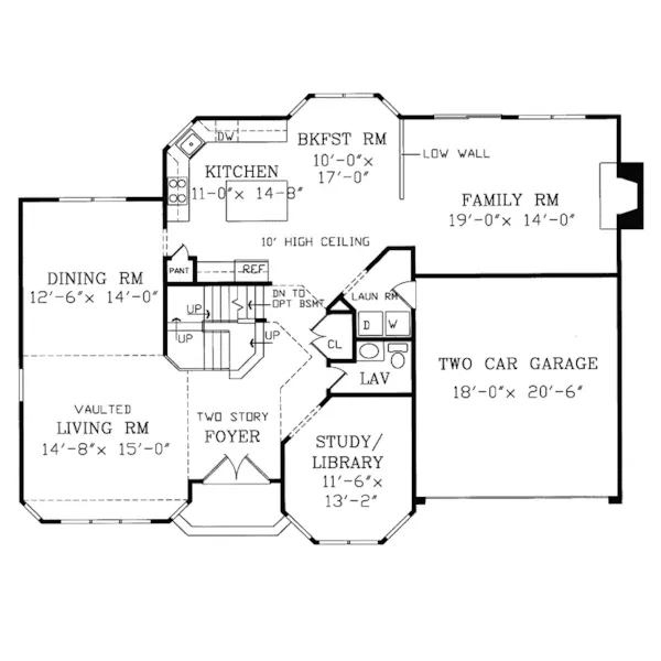 Traditional House Plan First Floor - Ashlyn Traditional Home 016D-0046 - Search House Plans and More