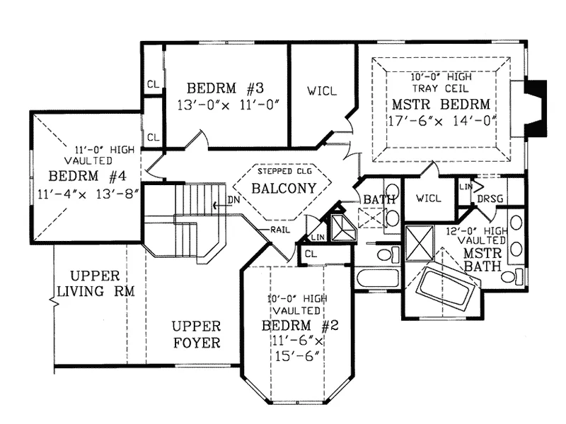 Traditional House Plan Second Floor - Ashlyn Traditional Home 016D-0046 - Search House Plans and More