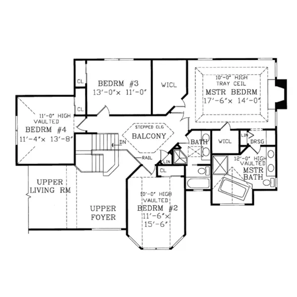 Traditional House Plan Second Floor - Ashlyn Traditional Home 016D-0046 - Search House Plans and More