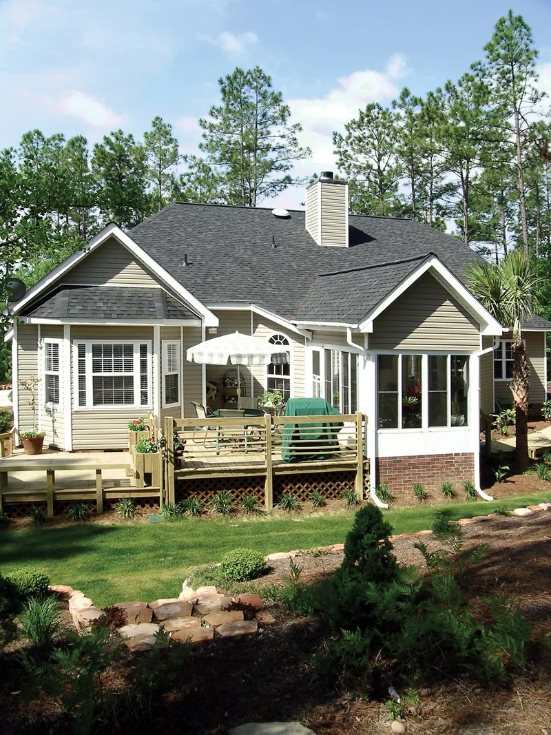 Traditional House Plan Rear Porch Photo - Sebring Distinctive Ranch Home 016D-0047 - Shop House Plans and More