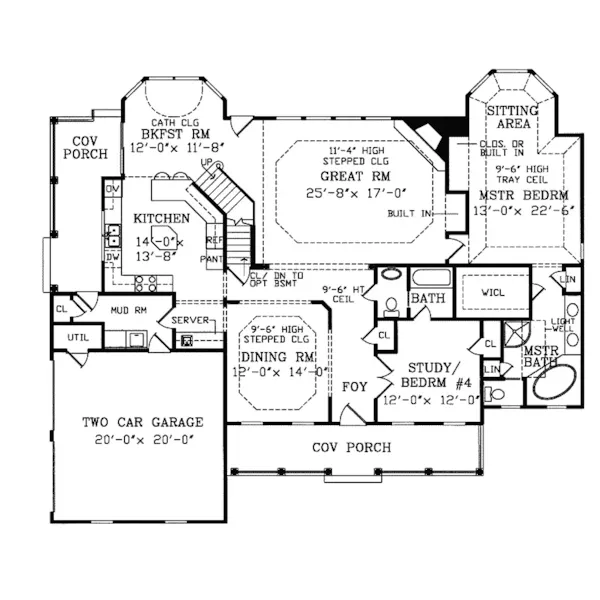 Country House Plan First Floor - Country Point Farmhouse 016D-0048 - Search House Plans and More