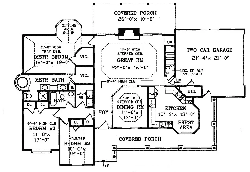 Country House Plan First Floor - Callaway Farm Country Home 016D-0049 - Search House Plans and More
