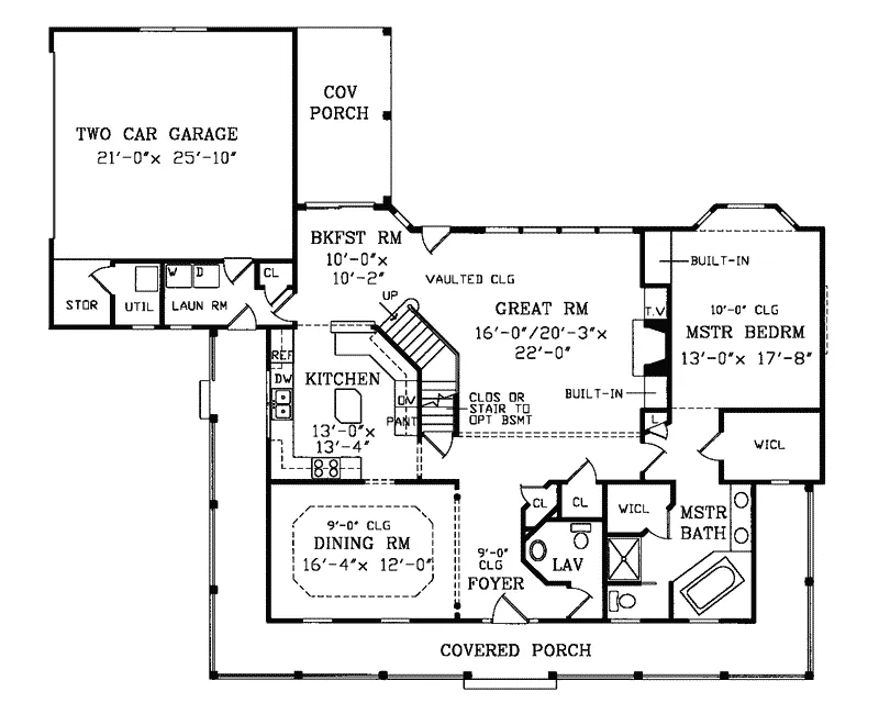 Farmhouse Plan First Floor - Bellarmine Creek Country Home 016D-0052 - Search House Plans and More