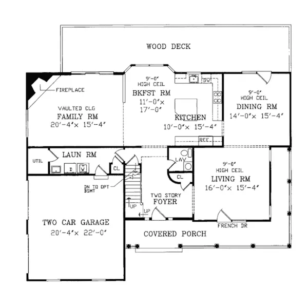 Traditional House Plan First Floor - River Forest Country Home 016D-0056 - Search House Plans and More