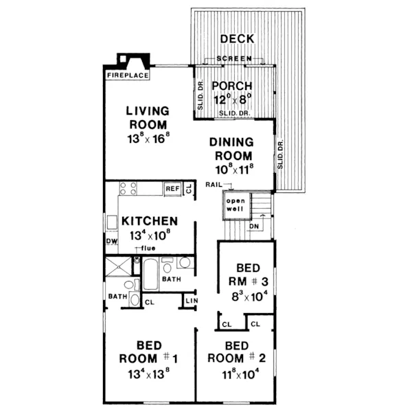 Cabin & Cottage House Plan Second Floor - Durango Cove Vacation Home 016D-0063 - Search House Plans and More