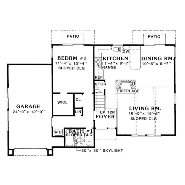 Cabin & Cottage House Plan First Floor - Putnam Modern Mountain Home 016D-0067 - Shop House Plans and More