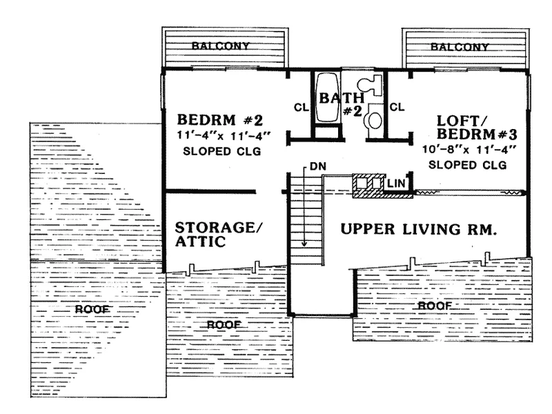 Rustic House Plan Second Floor - Putnam Modern Mountain Home 016D-0067 - Shop House Plans and More