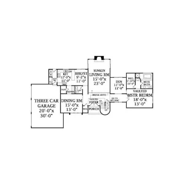 Contemporary House Plan First Floor - Rancho Mirage Contemporary Home 016D-0068 - Shop House Plans and More