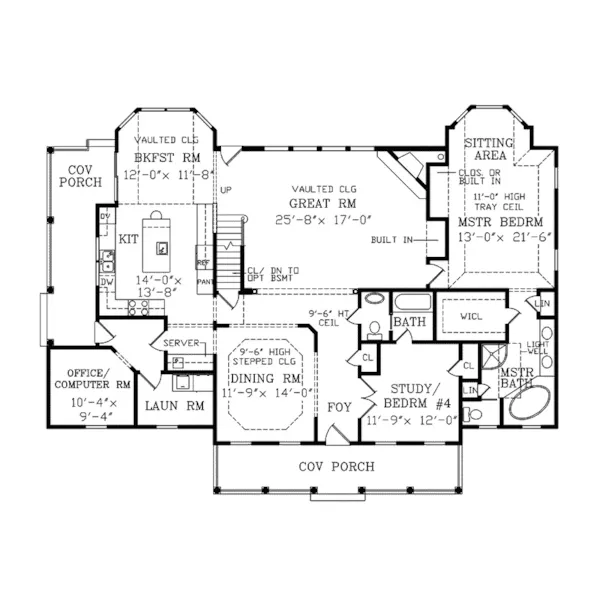 Traditional House Plan First Floor - Hopeton Country Home 016D-0071 - Search House Plans and More