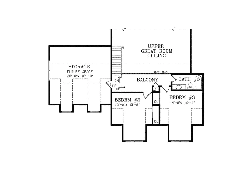 Colonial House Plan Second Floor - Hopeton Country Home 016D-0071 - Search House Plans and More