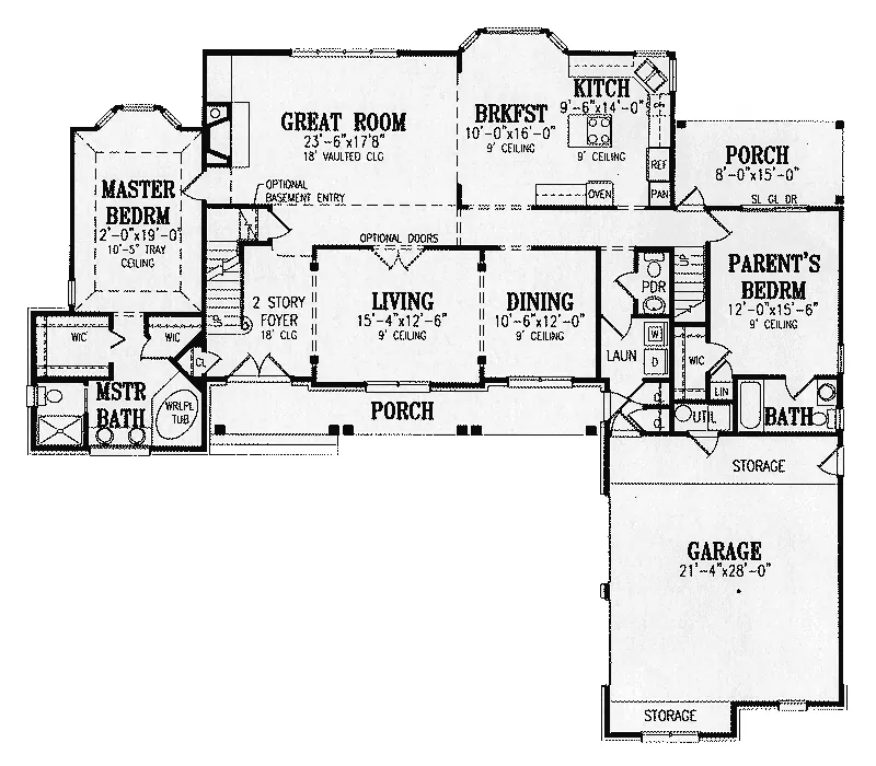 Southern House Plan First Floor - Jonesport Southern Luxury Home 016D-0073 - Search House Plans and More