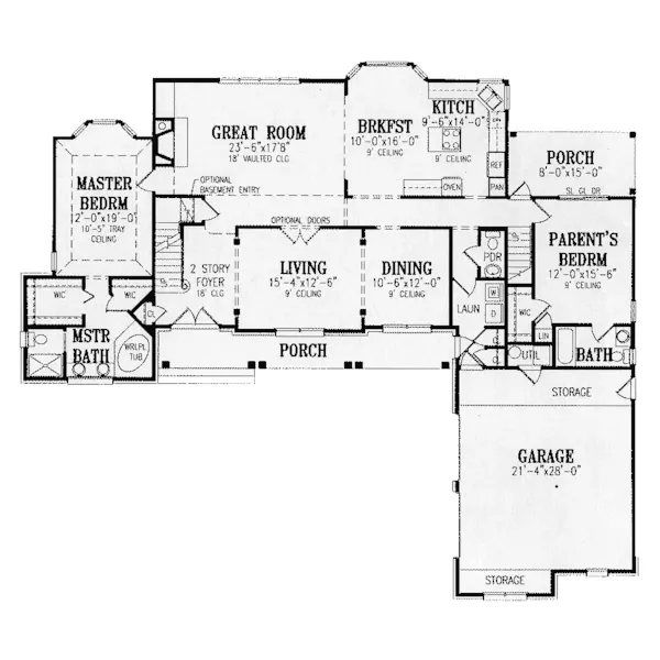 Country House Plan First Floor - Jonesport Southern Luxury Home 016D-0073 - Search House Plans and More