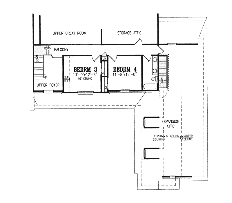 Southern House Plan Second Floor - Jonesport Southern Luxury Home 016D-0073 - Search House Plans and More