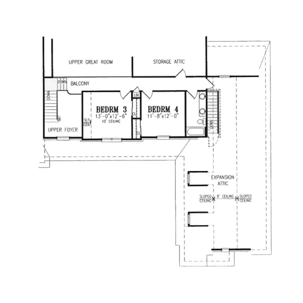 Country House Plan Second Floor - Jonesport Southern Luxury Home 016D-0073 - Search House Plans and More