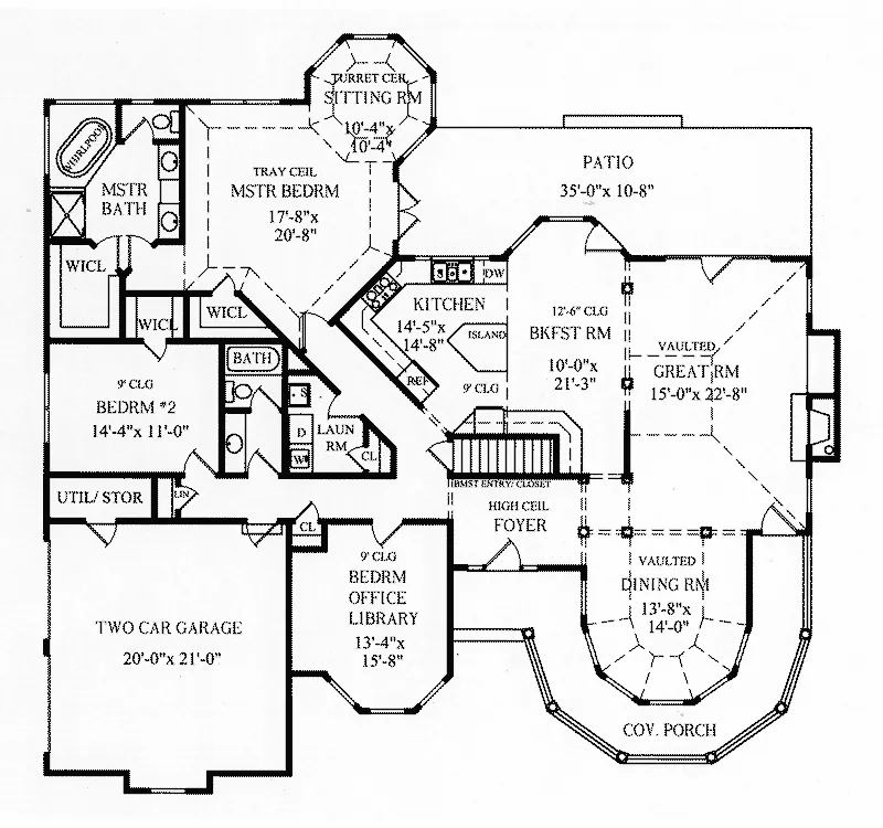 Traditional House Plan First Floor - Jeffersonian Victorian Home 016D-0074 - Search House Plans and More