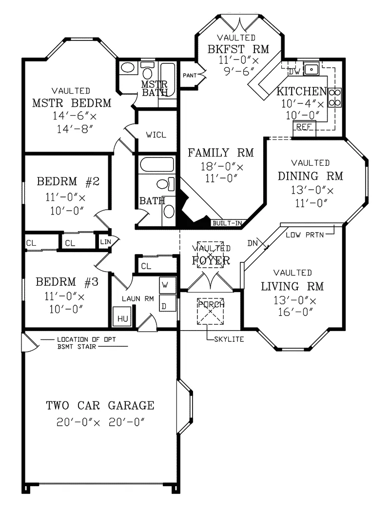 Traditional House Plan First Floor - Regency Ranch Home 016D-0075 - Shop House Plans and More
