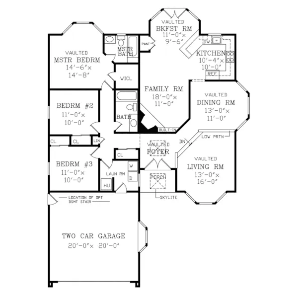 Traditional House Plan First Floor - Regency Ranch Home 016D-0075 - Shop House Plans and More