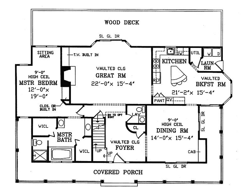 Country House Plan First Floor - Bluff Ridge Country Farmhouse 016D-0077 - Search House Plans and More
