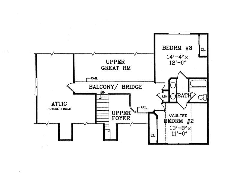 Country House Plan Second Floor - Bluff Ridge Country Farmhouse 016D-0077 - Search House Plans and More