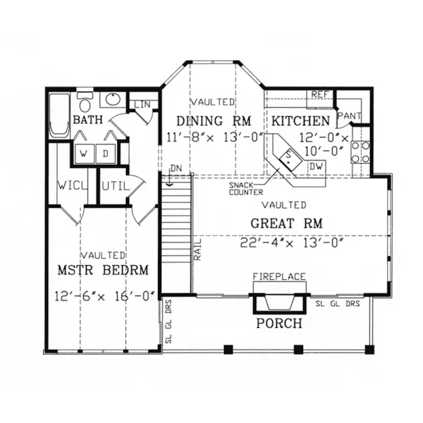 Cabin & Cottage House Plan First Floor - Brairwick Raised Vacation Home 016D-0078 - Search House Plans and More