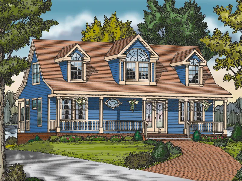 Country Acadian Design With Numerous Ornate Windows 