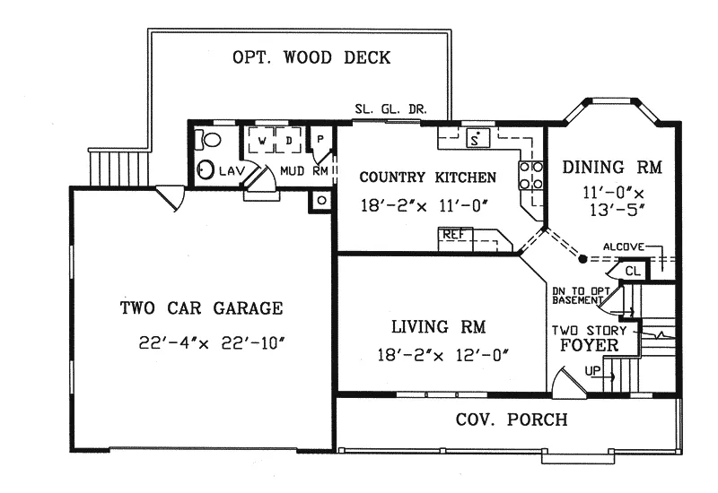 Traditional House Plan First Floor - Yankee Ridge Traditional Home 016D-0081 - Shop House Plans and More