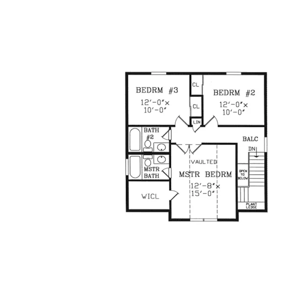 Country House Plan Second Floor - Yankee Ridge Traditional Home 016D-0081 - Shop House Plans and More